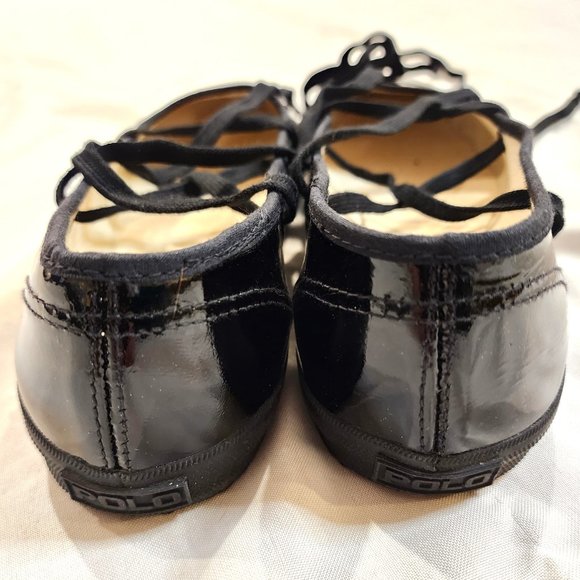 Polo Ralph Lauren | Patent Leather Lace Up Ballet Flats - Picture 5 of 6